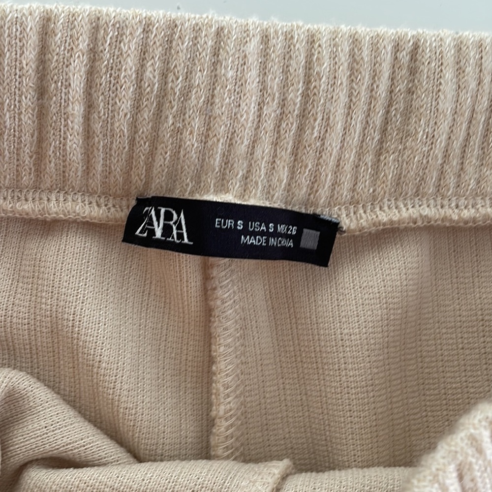 Zara Wide Leg Ribbed Drawstring Sweatpants - Picture 3 of 3